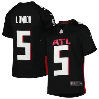 youth nike drake london black atlanta falcons game jersey_p